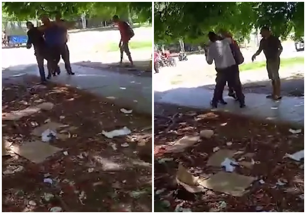 Los oficiales, según testigos, actuaron de manera agresiva sin previo aviso. (Captura de pantalla © eltoquecom-Instagram)