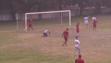 Imagen ilustrativa de una portería de metal en Cuba. (Captura de pantalla © Brita Garcia Alberteris-YouTube)