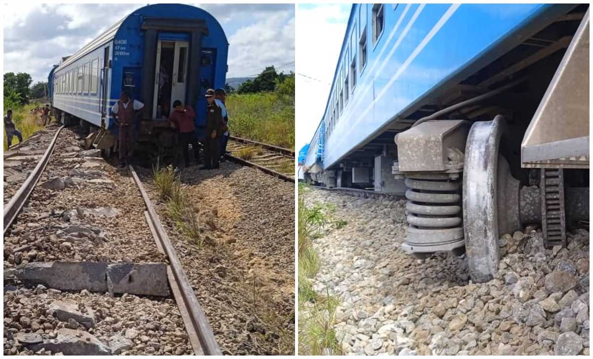 Tren descarrilado en la provincia de Matanzas. (Foto © Periódico Girón-Facebook)