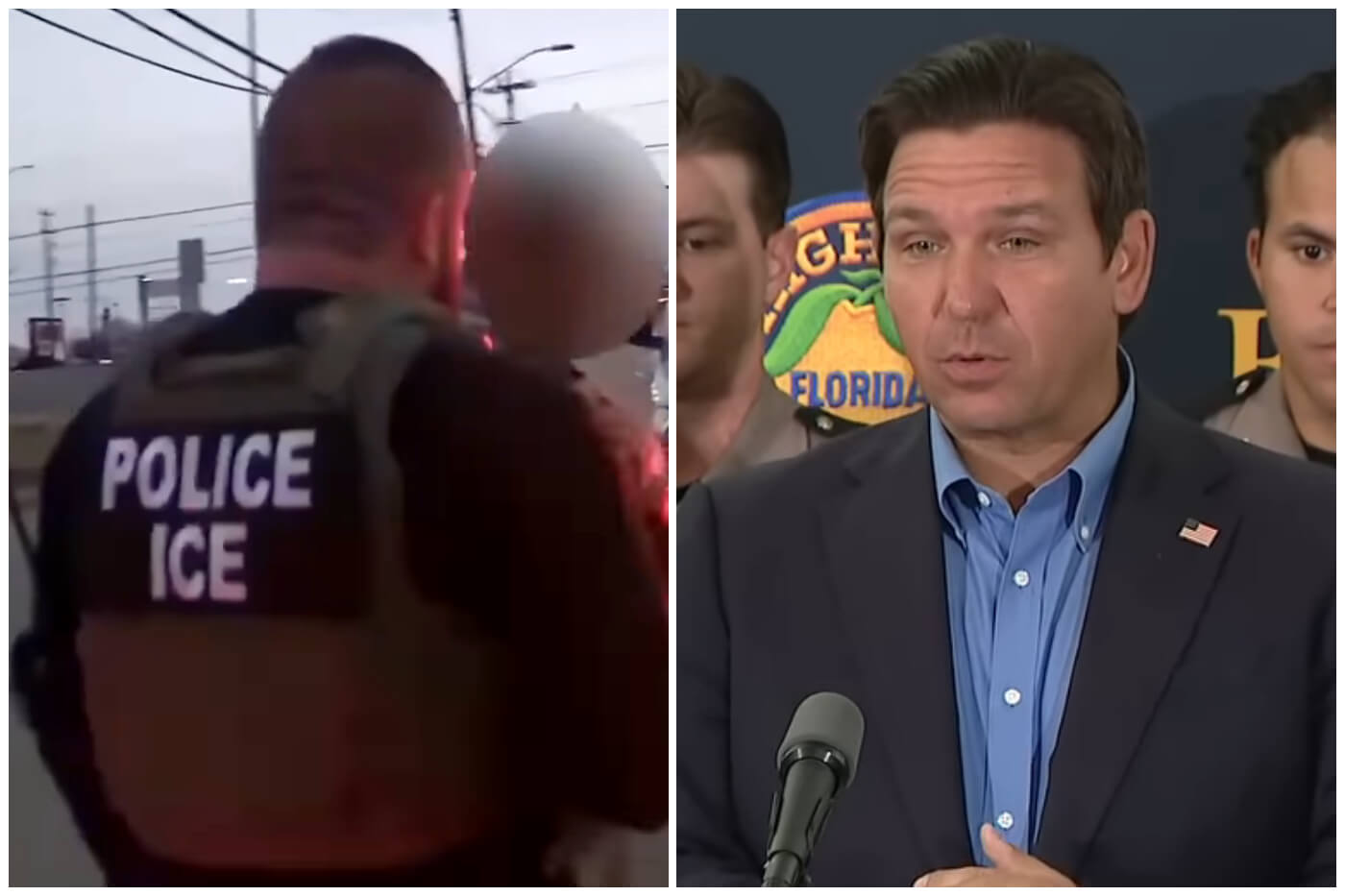 Ron DeSantis había facilitado el actuar de ICE en el estado desde el inicio. (Captura de pantalla YouTube © MSNBC/ Fox 35 Orlando)