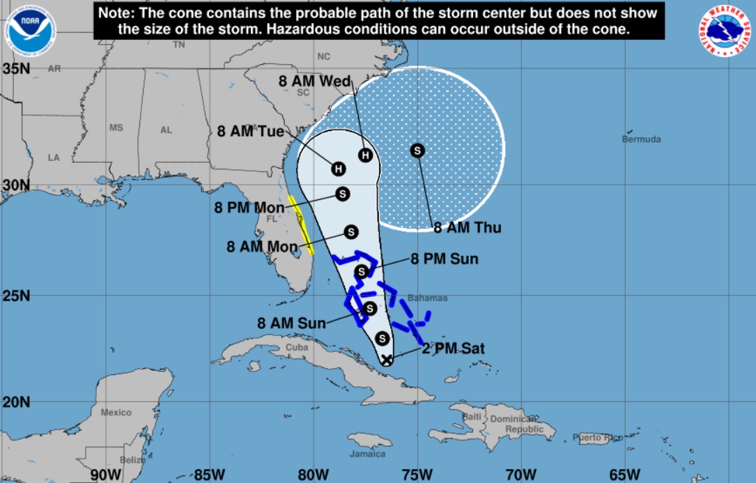 El fenómeno continúa su camino hacia el noreste. (Imagen © Centro Nacional de Huracanes)