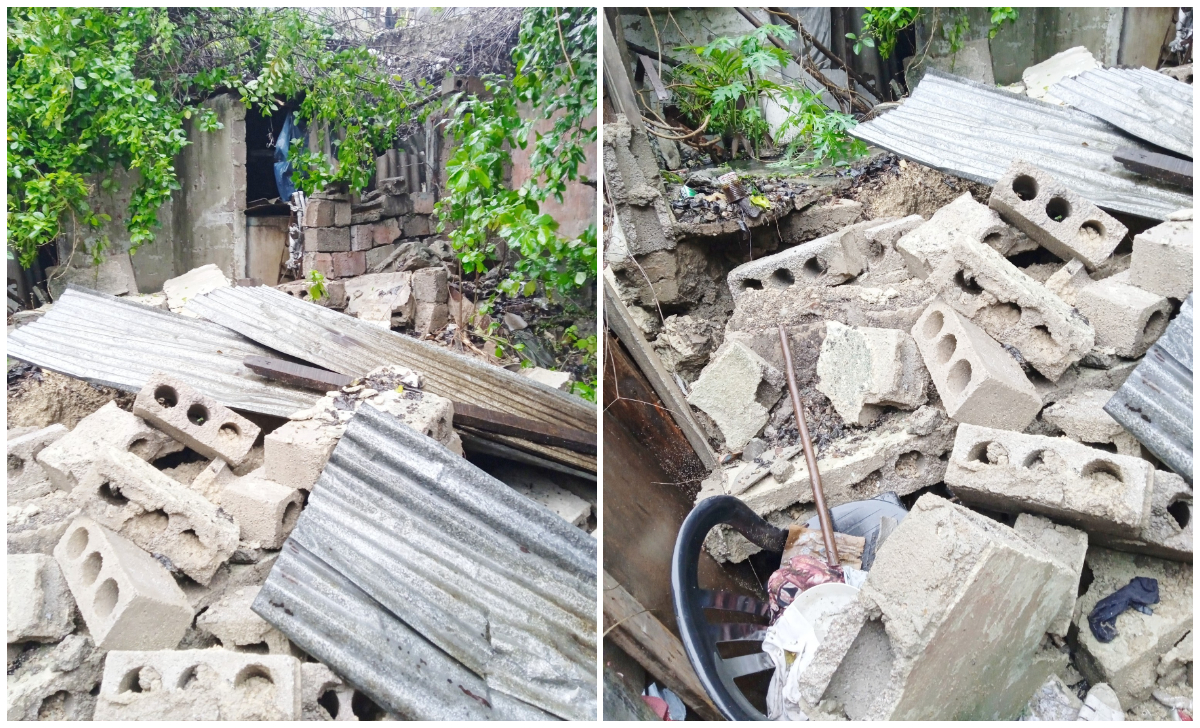 El derrumbe fue provocado por las fuertes lluvias en la zona. (Foto © Aris Arias Batalla-Facebook)