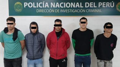 El grupo criminal fue detenido durante un operativo. (Captura de pantalla © Policía Nacional de Perú-Twitter)