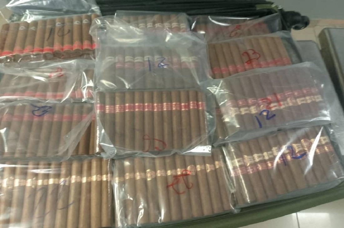 Imagen de los tabacos decomisados en la capital. (Foto © vicejefeagr-Twitter)