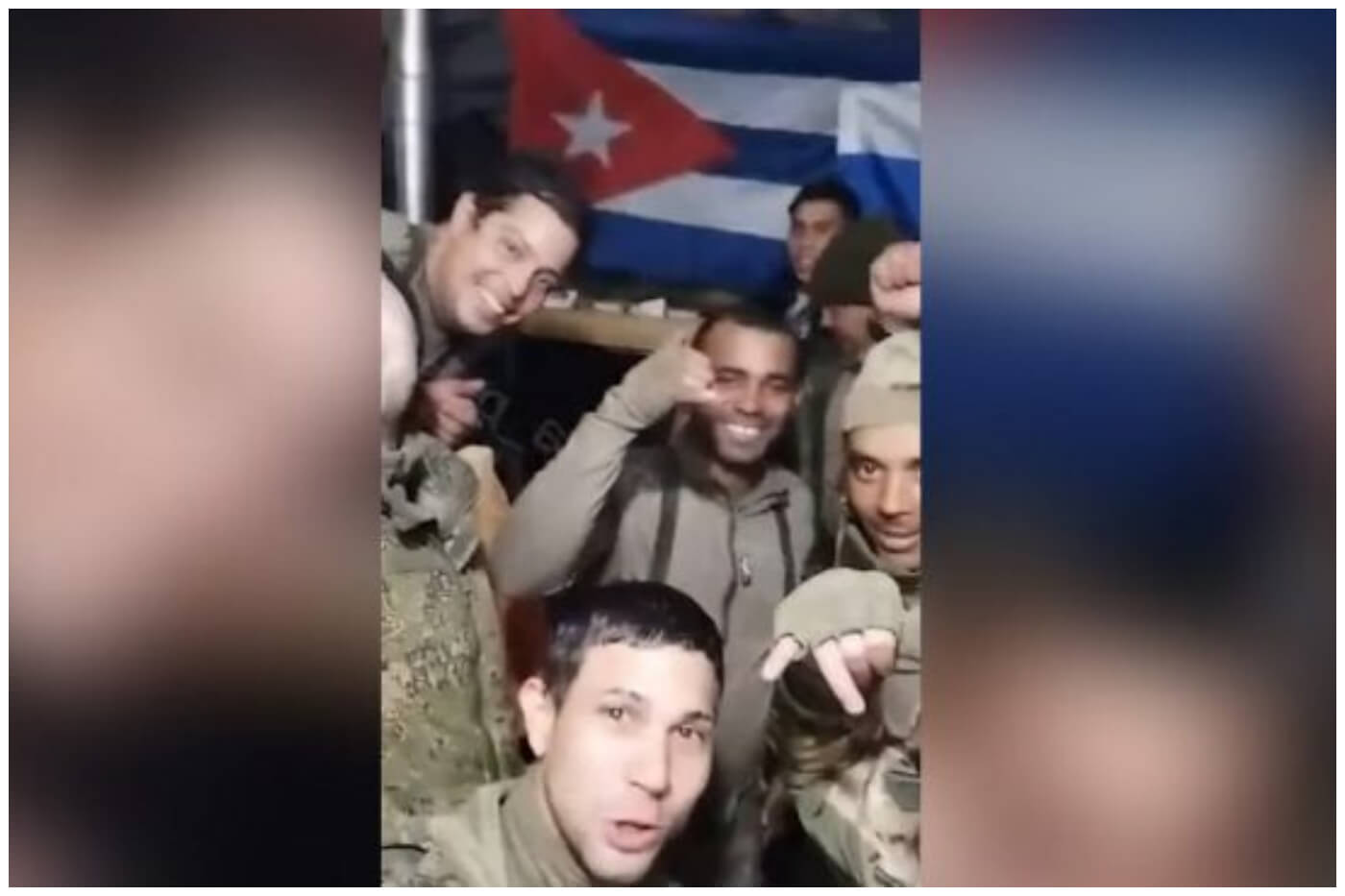 Soldados cubanos peleando por Rusia en la invasión a Ucrania. (Captura de pantalla © América TeVé- YouTube)