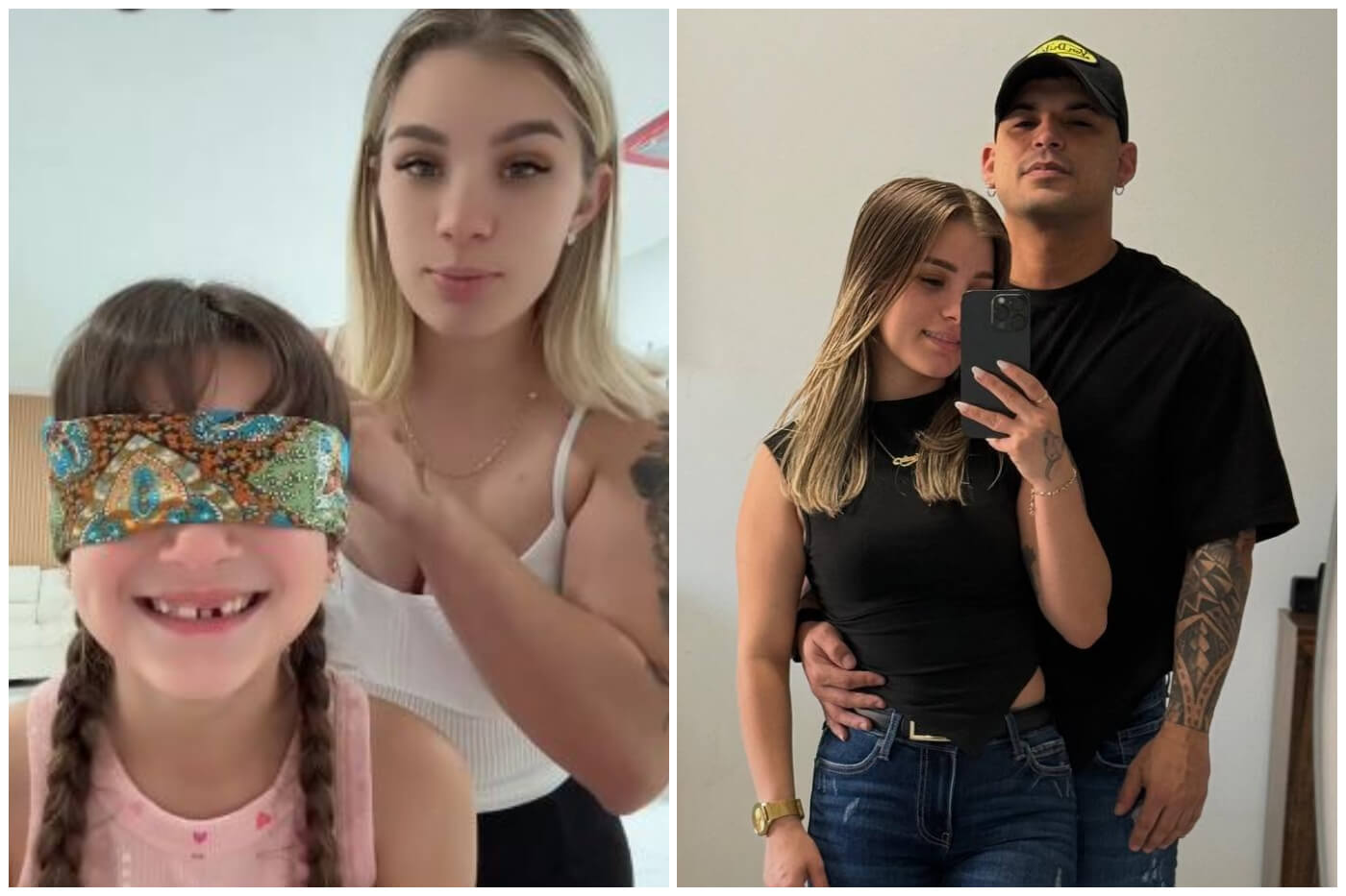 Claudia Artiles tiene buena relación con las hijas de su novio. (Captura de pantalla © Claudia Artiles- Instagram)