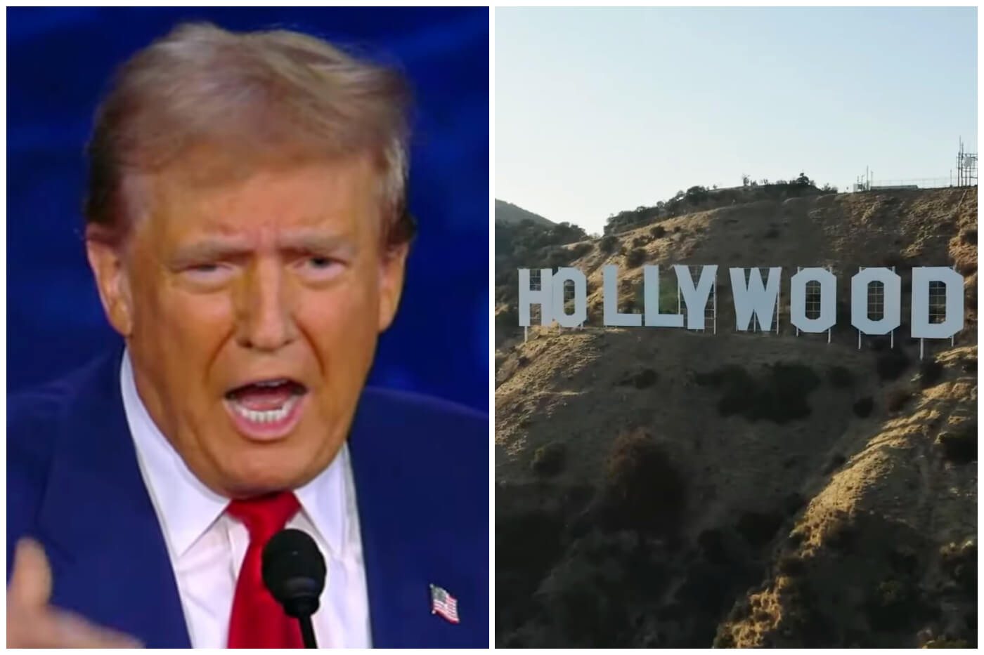 Esta vez Trump amenazó incluso a las productoras estadounidenses, mientras filmen en el extranjero. (Captura de pantalla YouTube © CNN Español/ LA Undercovered)