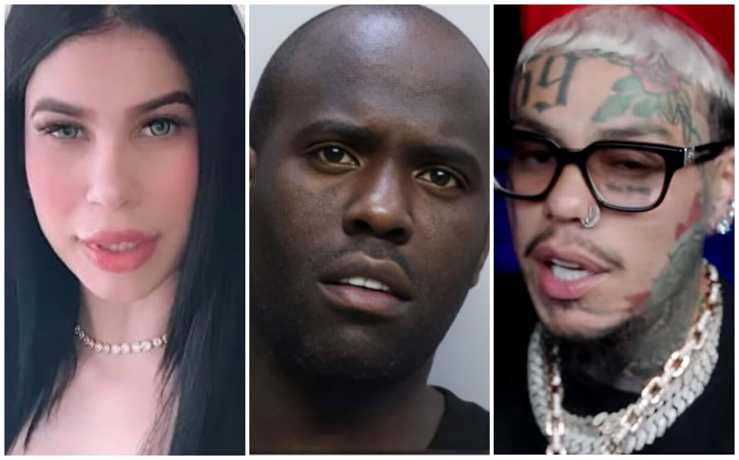 Chocolate MC se ha visto paranoide desde su última llegada a prisión, es la segunda vez que acusa al rapero y a su exnovia. (Captura de pantalla © Yelena MRZ- Instagram/ Miami-Dade corrections and rehabilitation/ Tekashi 6ix9ine- YouTube)