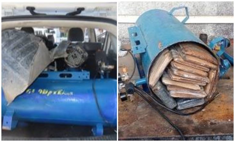 Holguín: arrestan a tres hombres con 35 kilos de droga ocultos en un compresor