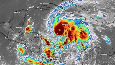 Melissa se acerca a Cuba como un huracán categoría 5. (Captura de pantalla © windy.com)