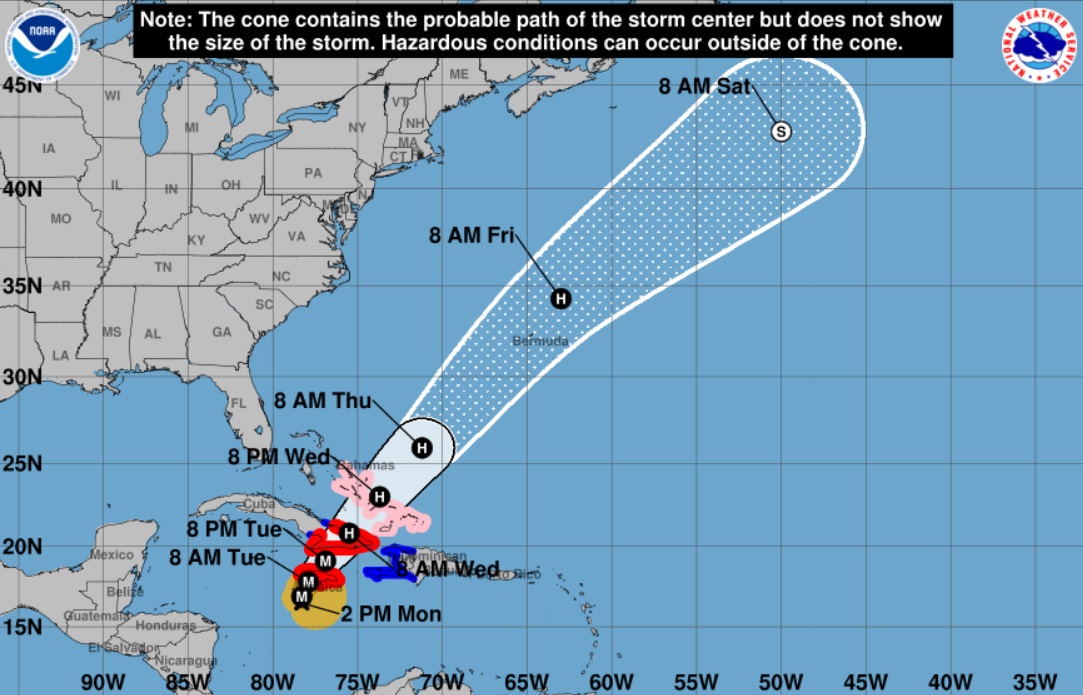 Melissa tocará tierra entre la noche del martes y la mañana del miércoles. (Captura de pantalla © NHC)