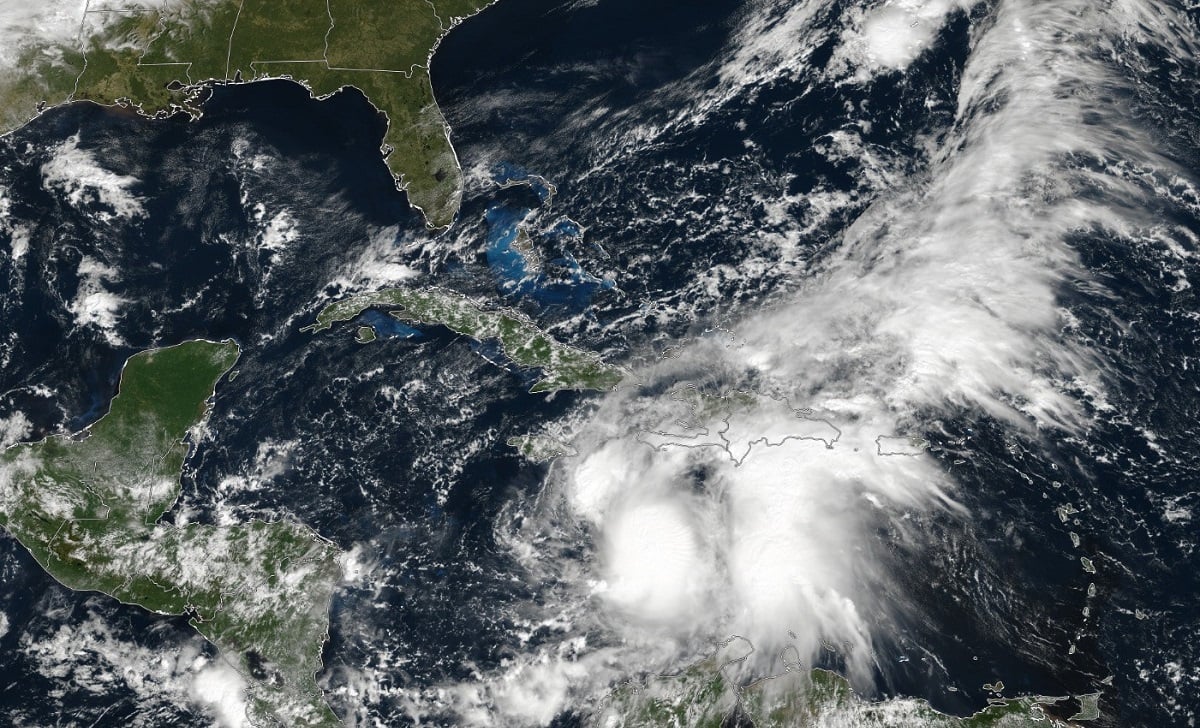 Imagen satelital de la tormenta tropical Melissa. (Imagen © DefensacivilCuba DC-Facebook)