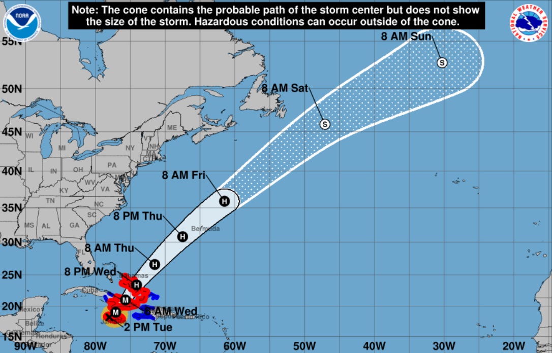 El pronóstico señala que Melissa impactará con gran fuerza. (Captura de pantalla © NHC-Web)