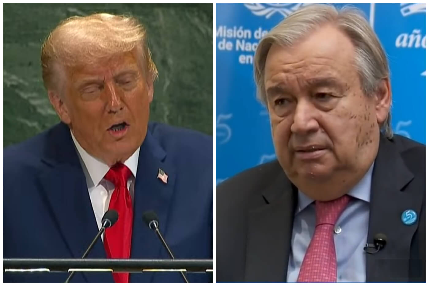El titular de la ONU, Antonio Guterres, cree en la evidencia científica y pide a Trump hacer lo mismo. (Captura de pantalla YouTube © RTVE/ Noticias Caracol)