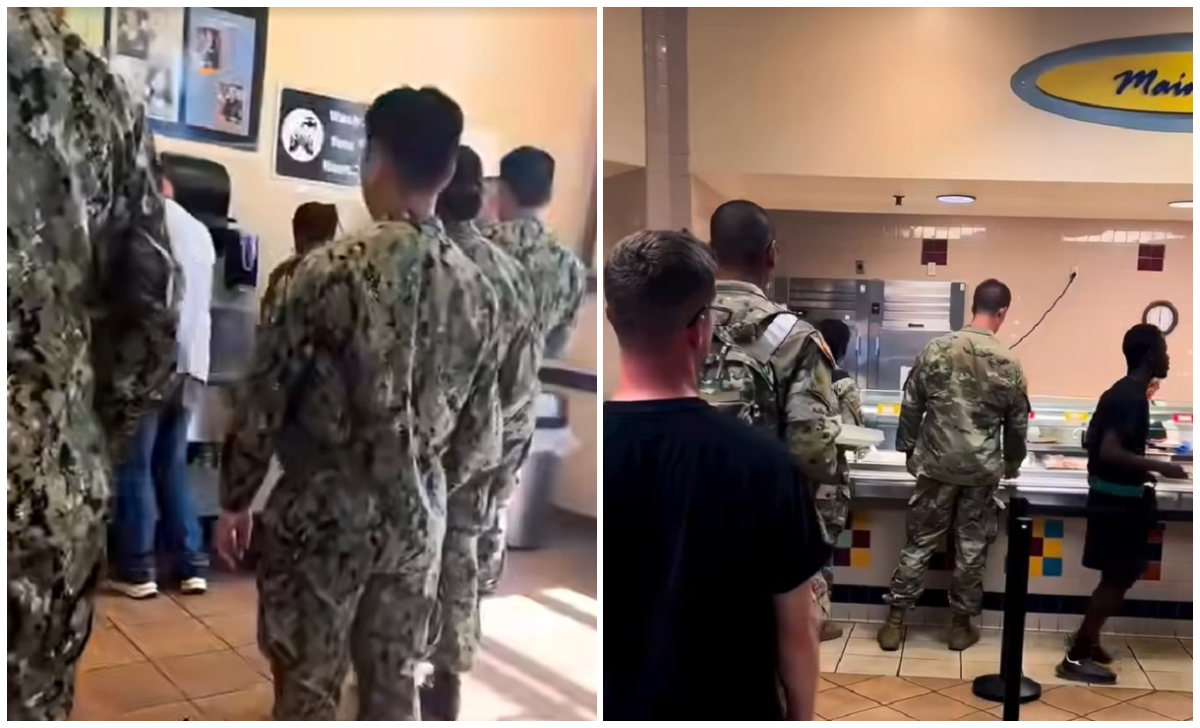 Los soldados se reúnen en áreas designadas. (Captura de pantalla © Pepe Avalo-Facebook)