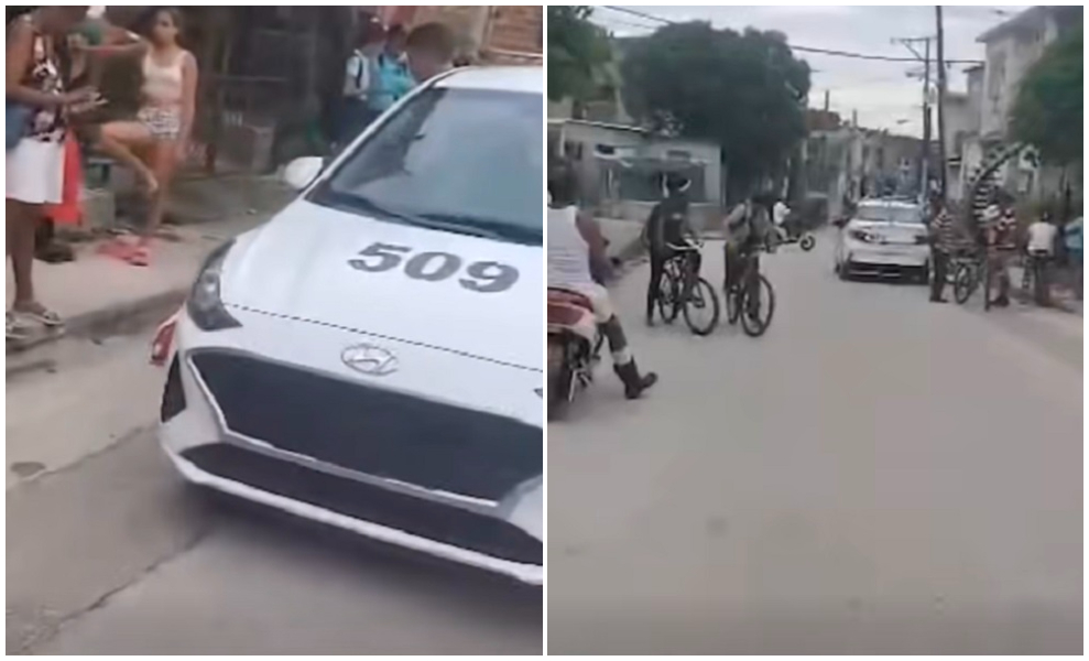 Decenas de vecinos arribaron al lugar para ver de qué se trataba la conmoción. (Captura de pantalla © Edmundo Dantés Junior-Facebook)