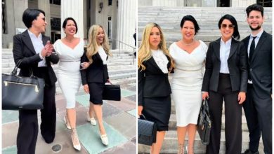 La Diosa y sus abogados a las afueras del juzgado. (Captura de pantalla © Diosacuba- Instagram)