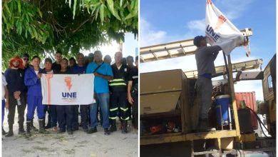 El régimen realizó ceremonias para linieros de varias provincias. (Captura de pantalla © Unión Eléctrica de Cuba- Facebook)