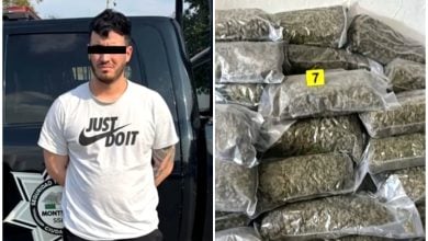 El cubano intentó escapar de la policía, pero terminó llevándolos a la vivienda utilizada para esconder la droga. (Foto © Fiscalía General de Monterrey)