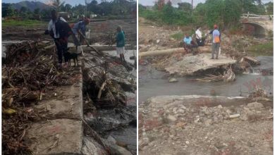 Colapsó el único puente de El Fongal, en Santiago de Cuba. (Foto © Yosmany Mayeta Labrada-Facebook)