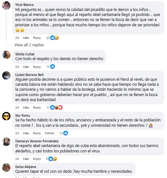 Algunas de las quejas hechas en la publicación de Tvsantiago. (Captura de pantalla © Facebook)