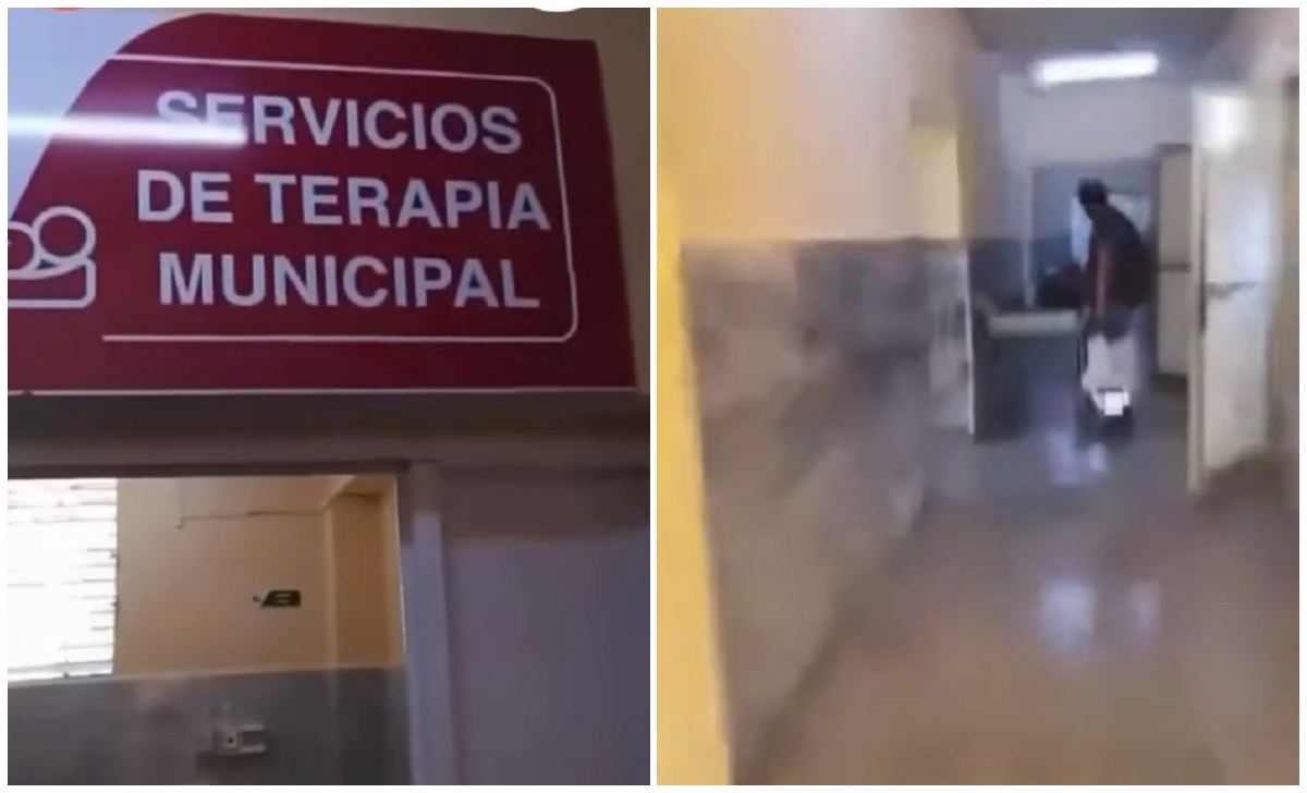 La mujer señala que los equipos no funcionan. (Captura de pantalla © arbolinvertido-Instagram)