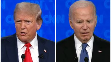 Donald Trump y Joe Biden. (Captura de pantalla © Noticias Telemundo-YouTube)