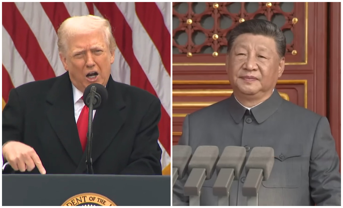 El presidente de EEUU, Donald Trump, y China, Xi Jiping. (Captura de pantalla © Associated Press y CGTN-YouTube)