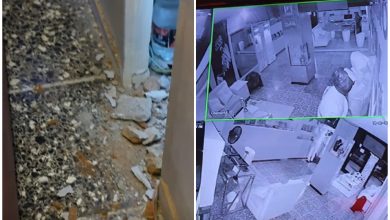 El peculiar delito quedó captado en video. (Captura de pantalla © Mijail Garcia-YouTube)