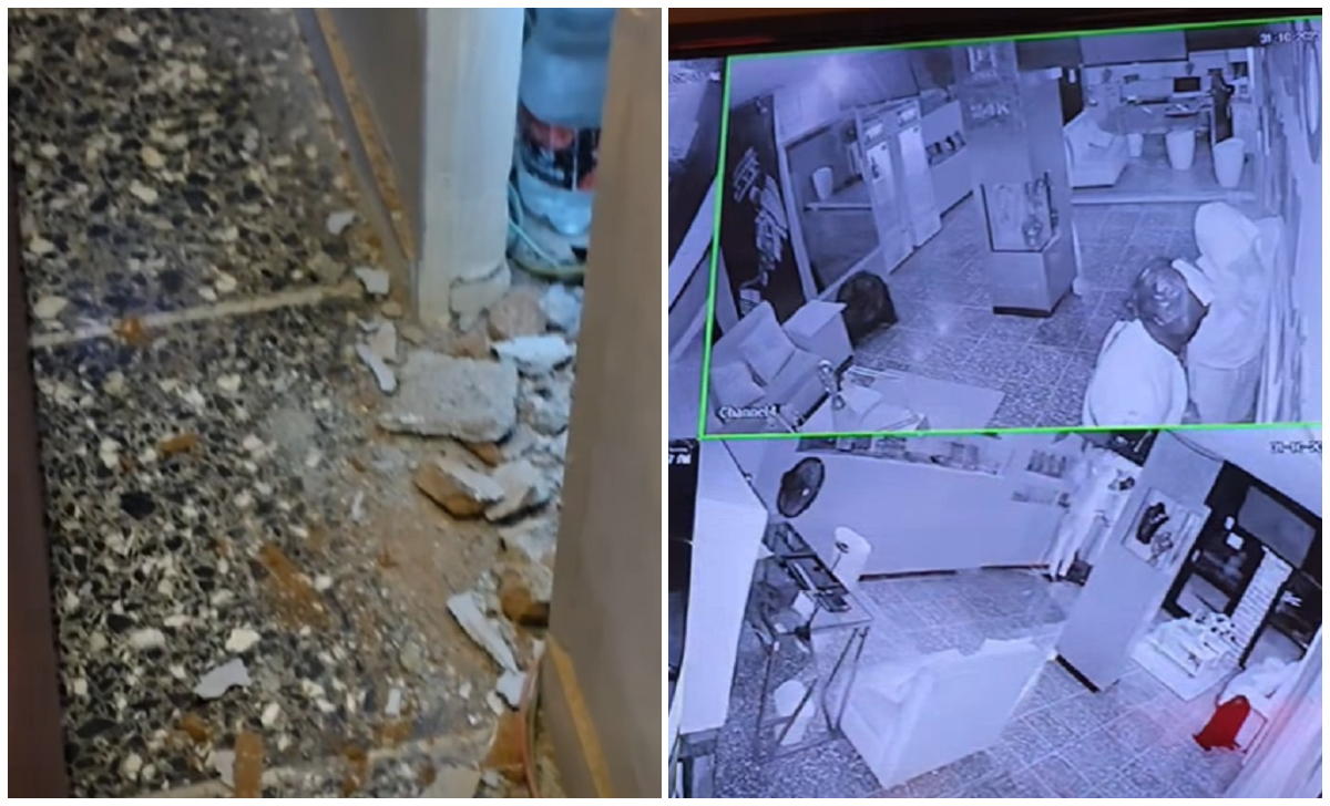 El peculiar delito quedó captado en video. (Captura de pantalla © Mijail Garcia-YouTube)