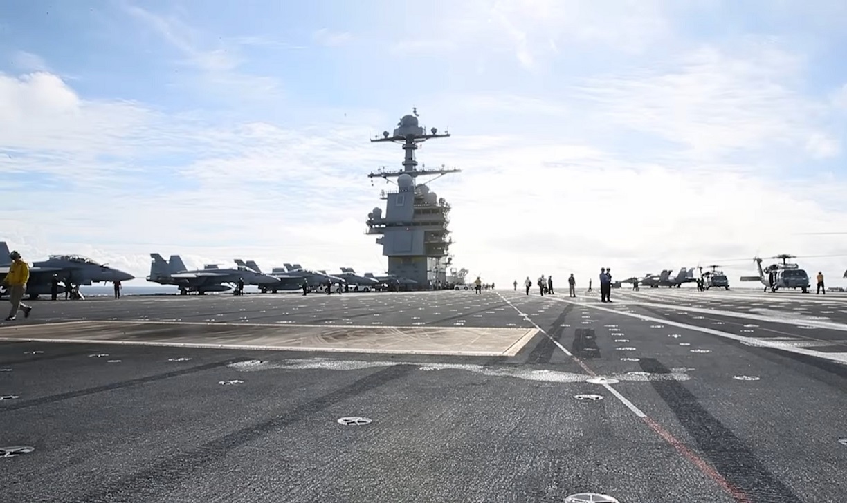 Imagen del USS Gerald R. Ford. (captura de pantalla © The Military Show-YouTube)