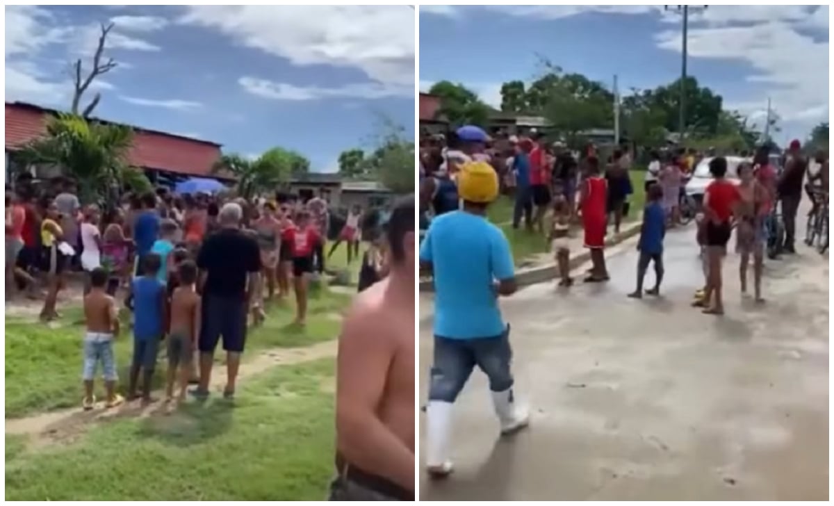 Los vecinos se quejaron de la falta de agua y luz. (Captura de pantalla © José Raúl Gallego-Facebook)