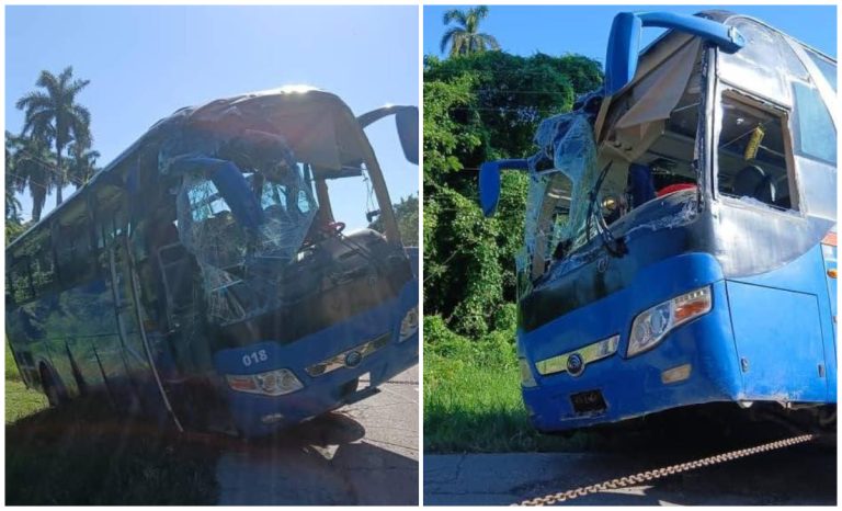 Denuncian accidente de Yutong en carretera Caibarién-Yaguajay
