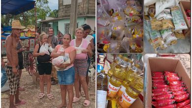 Los vecinois recibieron alimentos, todo escaso en Cuba. (Fotos © José Miguel Rodríguez Moreno- Facebook)