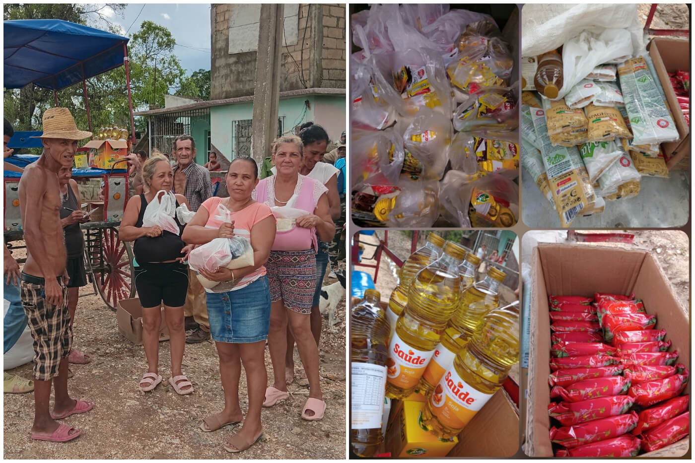 Los vecinois recibieron alimentos, todo escaso en Cuba. (Fotos © José Miguel Rodríguez Moreno- Facebook)