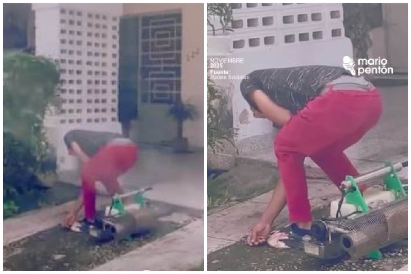 Fumigador intoxicado en La Habana. (Captura de pantalla © Mario J. Pentón- Facebook)