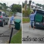 Cubano roba bote de basura. (Captura de pantalla © Yerigarciarealtor- TikTok)