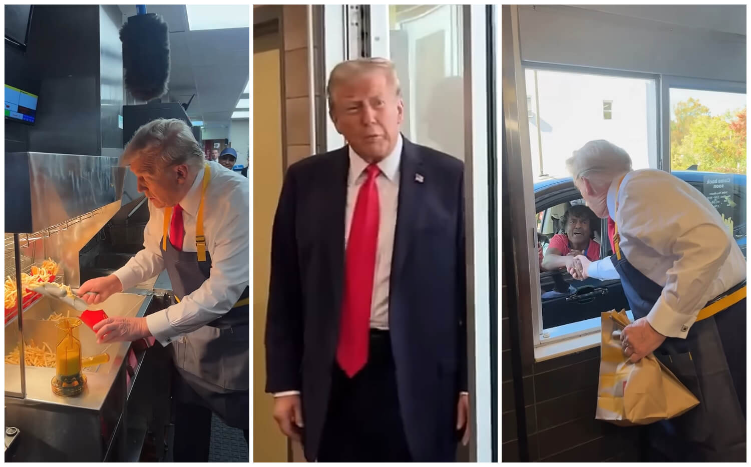 Trump atendió clientes durante media hora durante su campaña presidencial. (Captura de pantalla © Storyful News & Weather- YouTube)