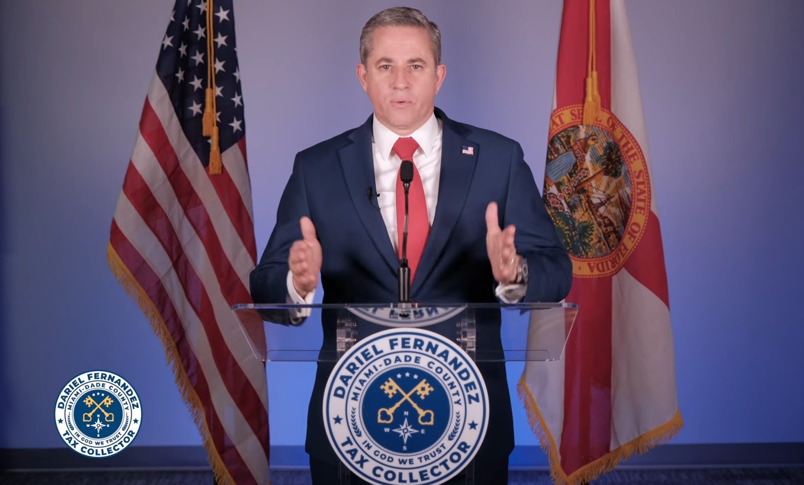 Dariel Fernández, recolector de impuestos del condado de Miami-Dade. (Captura de pantalla © Miami-Dade County Tax Collector Dariel Fernandez-YouTube)