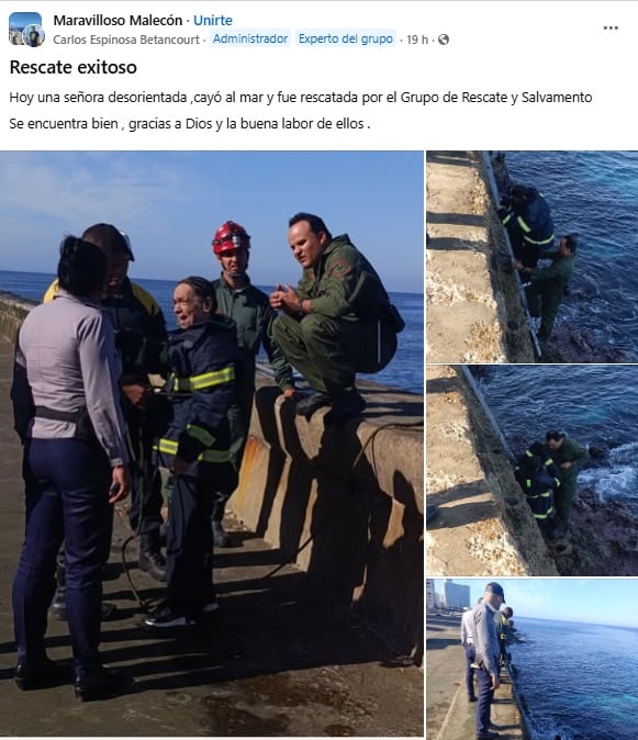La mujer fue encontrada desorientada, pero en buen estado de salud. (Captura de pantalla © Carlos Espinosa Betancourt-Facebook)