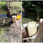 La población debe recolectar agua del río ante la escasez. (Foto © Aricel Céspedes-Facebook)