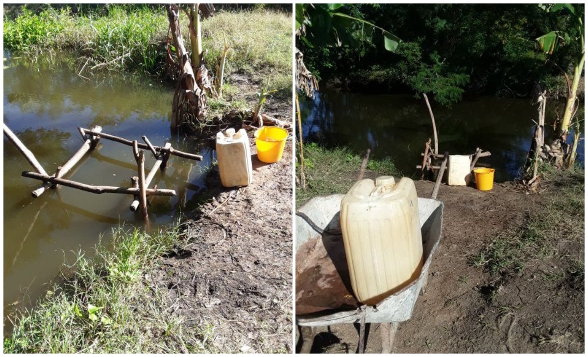 La población debe recolectar agua del río ante la escasez. (Foto © Aricel Céspedes-Facebook)