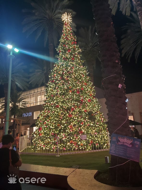 Árbol de Navidad colocado en Lincoln Road. (Foto © Asere Noticias)