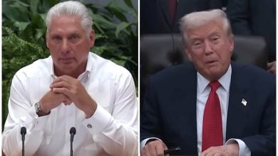 Díaz-Canel ha sido crítico del gobierno de Trump, aunque el suyo también es represivo. (Captura de pantalla YouTube © Canal Caribe/ The White House)