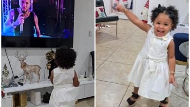 Paris, la hija de El Chacal se emocionó al ver a su padre en la tele. (Captura de pantalla © Los Chacalitos 2- TikTok)