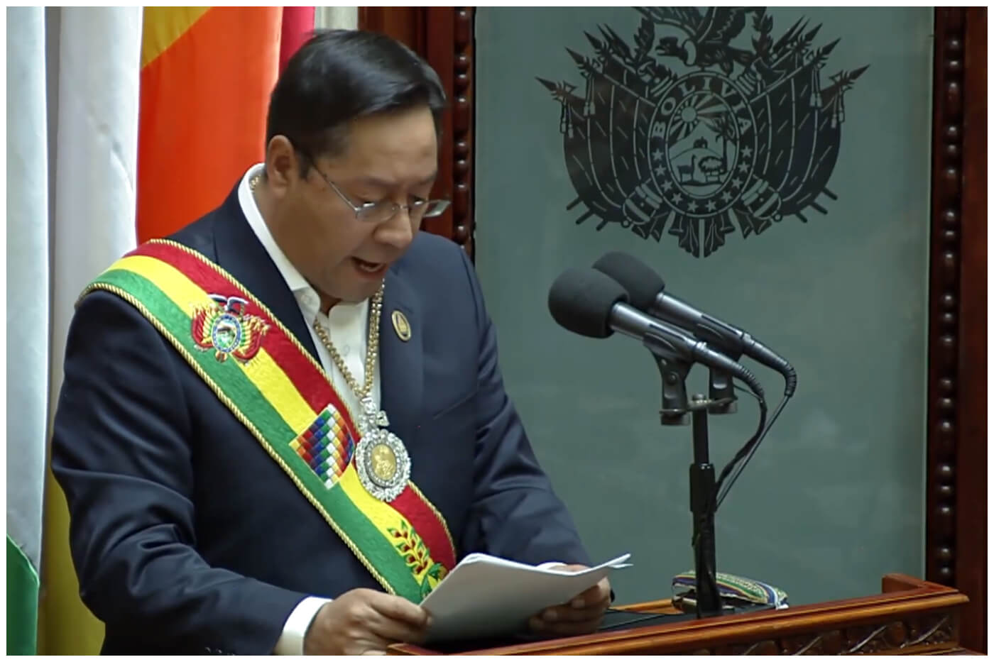 Expresidente boliviano Luis Arce. (Captura de pantalla © Correo del Sur- YouTube)