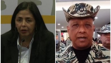 La ahora presidenta de Venezuela y el encargado de la seguridad de Maduro. (Captura de pantalla © EL TIEMPO y TVFANB MULTIMEDIA-YouTube)