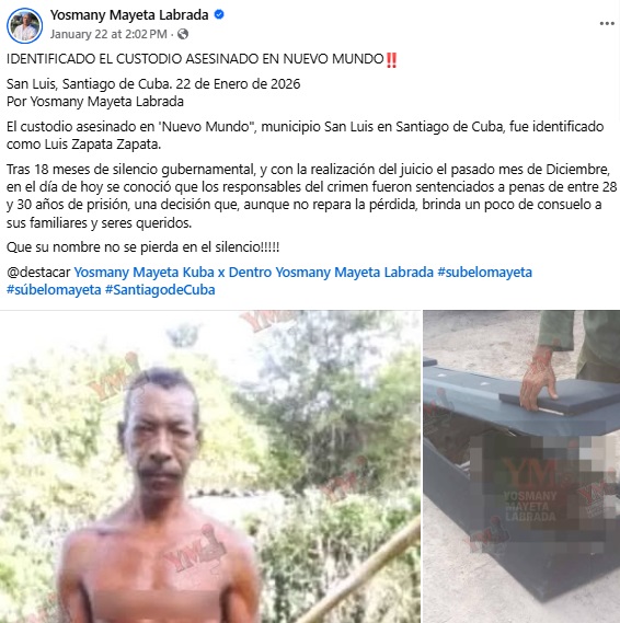 El comunicador compartió la sentencia. (Captura de pantalla © Yosmany Mayeta Labrada-Facebook)