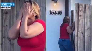 Momento en el que la mujer confirma la muerte de su esposo. (Captura de pantalla © telemundo 51)