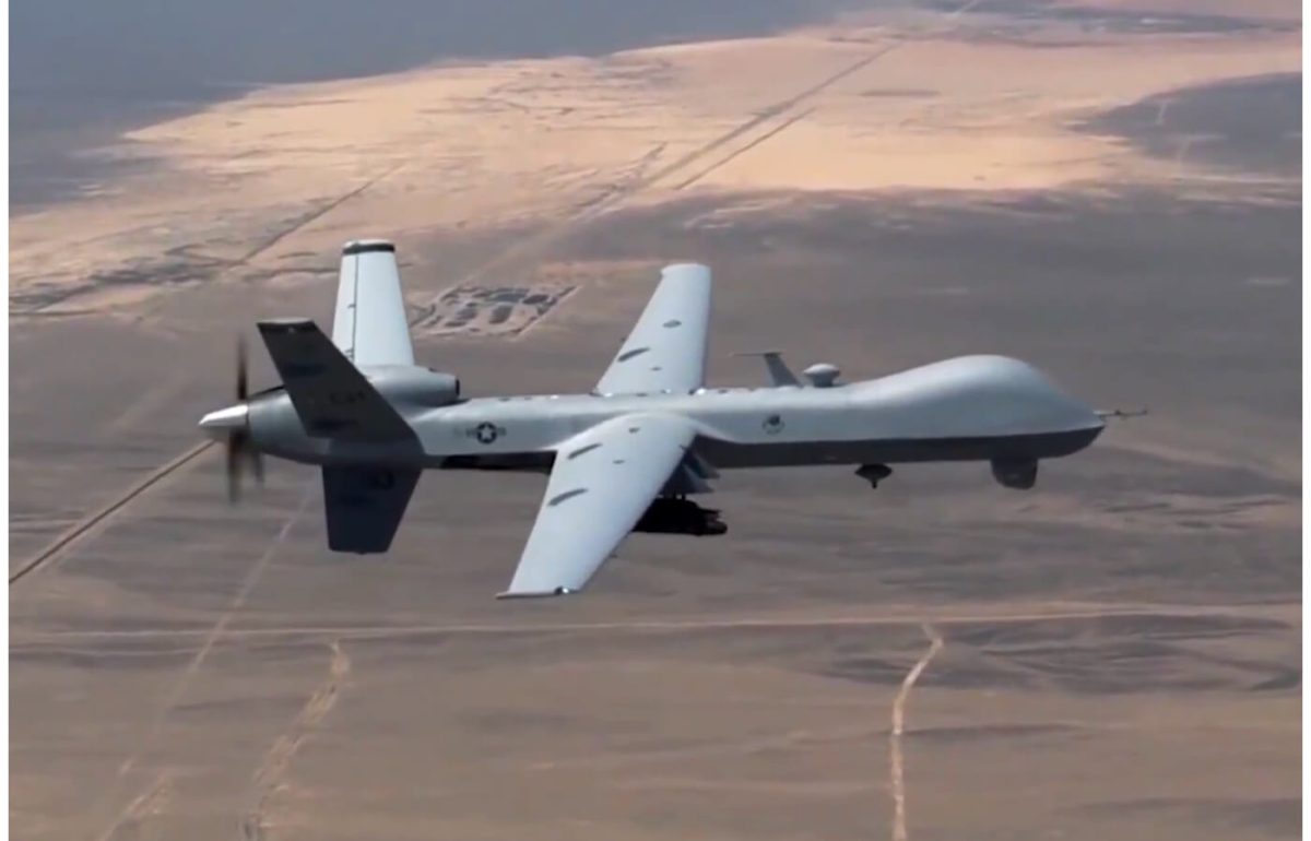 Dron militar estadounidense. Imagen de referencia. (Captura de pantalla © aTech ES- YouTube)